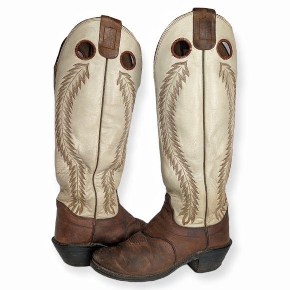 Olathe Shoes - Vintage Olathe Buckaroo Boots 6C Wide Calf Modified
